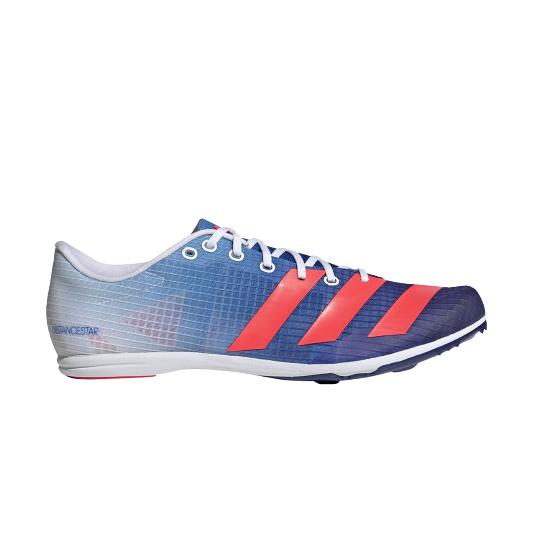Adidas Distancestar Running Spike (White/Blue/Red)