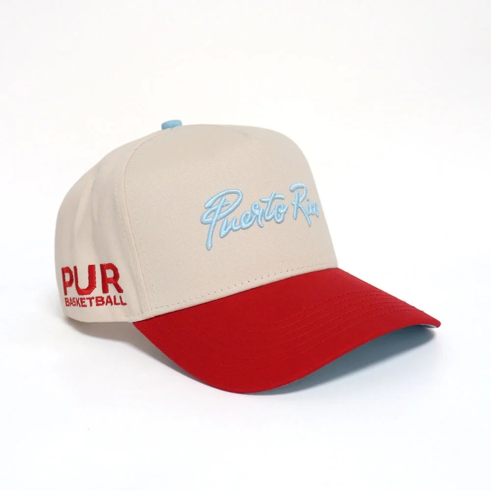 Homegrown PUR Basket Snapback Hat (Beige/Red)