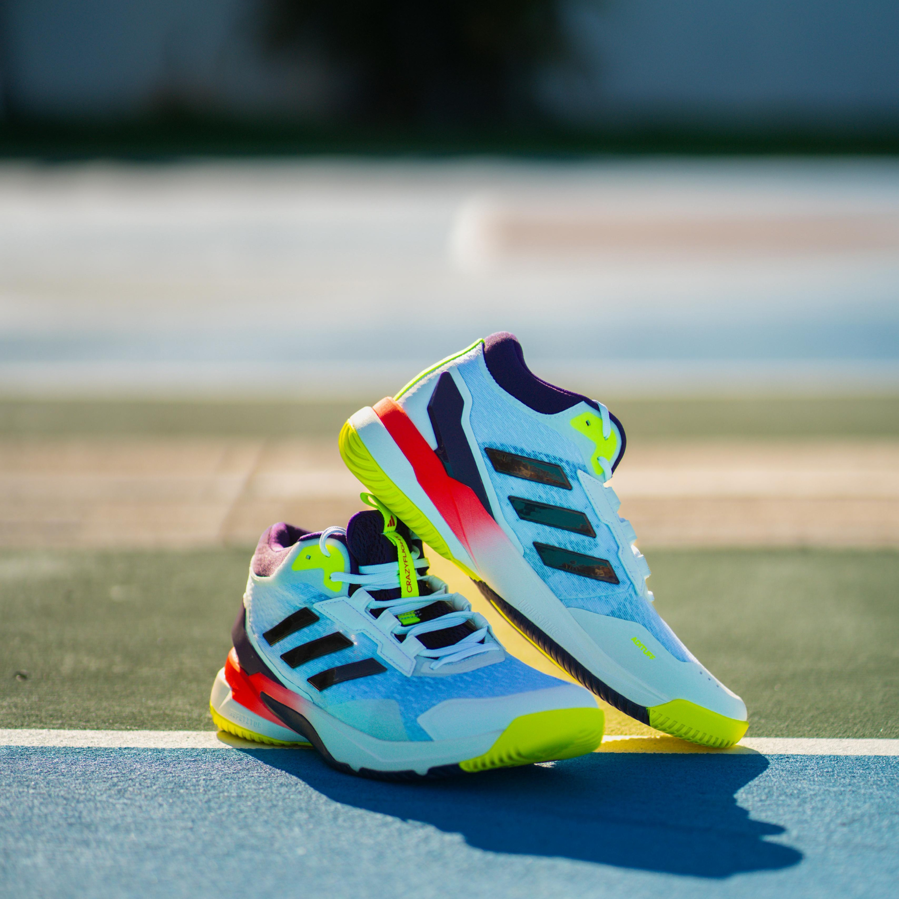 Image of Adidas Crazyflight 6 Mid Men (White/Purple/Volt)