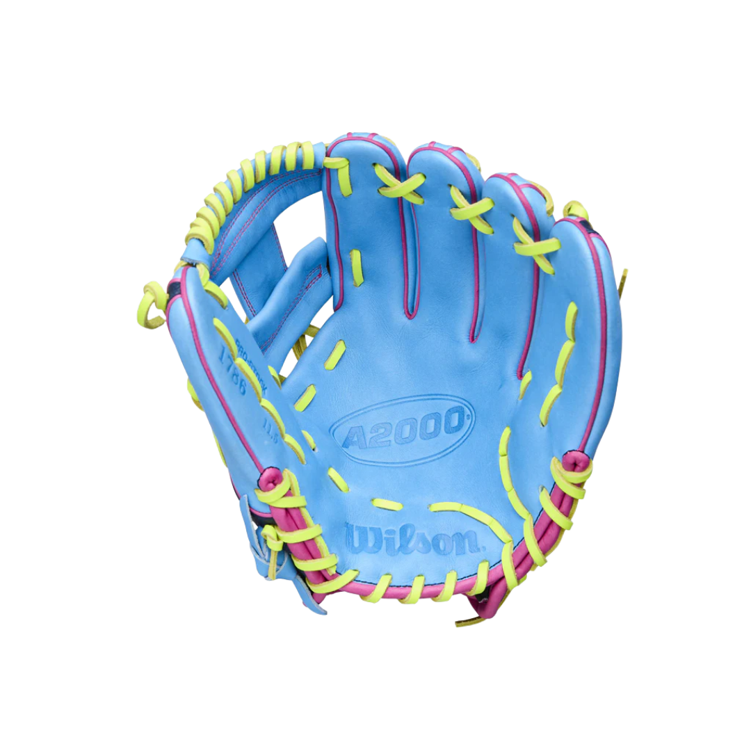 Wilson 2026 A2000 1786 Infield Glove 11.5'' (Blue/Neon Yellow/Pink)