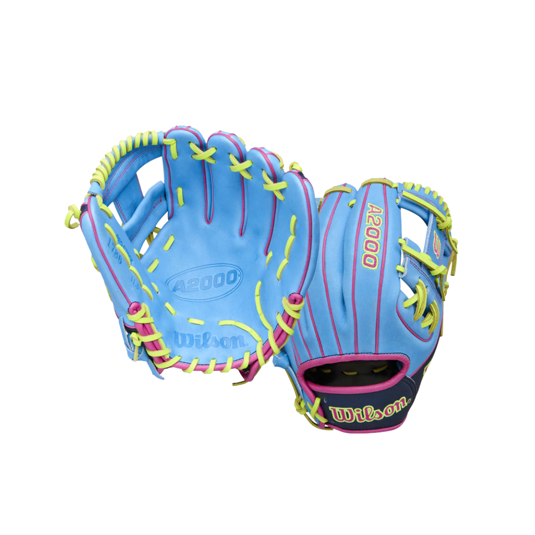 Image of Wilson 2026 A2000 1786 Infield Glove 11.5'' (Blue/Neon Yellow/Pink)