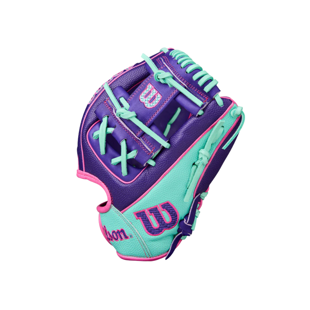 Image of Wilson A2000 DP15 Infield Glove (Purple/Mint/Pink) 11.5''