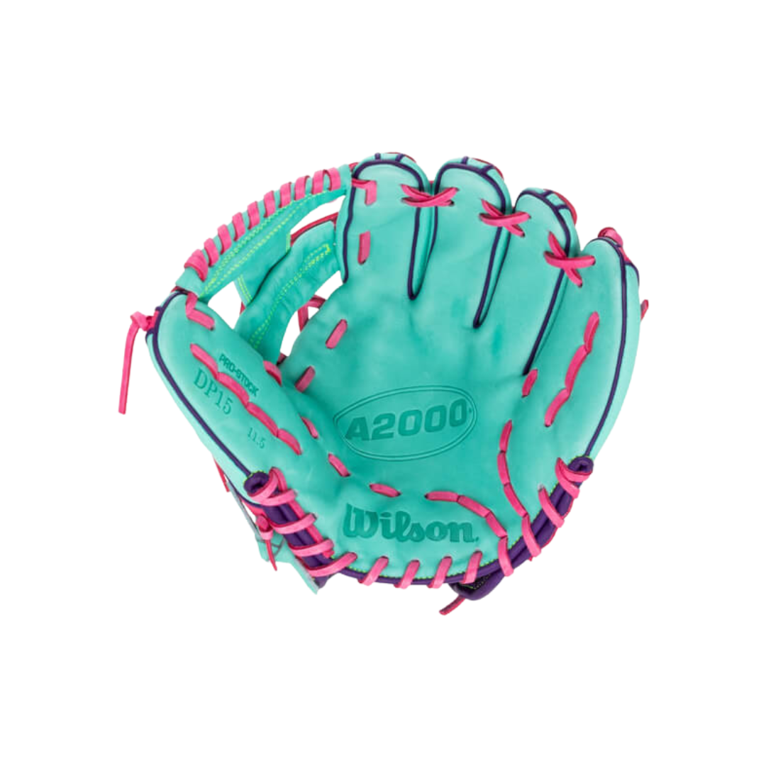 Image of Wilson A2000 DP15 Infield Glove 11.5'' (Purple/Mint/Pink)