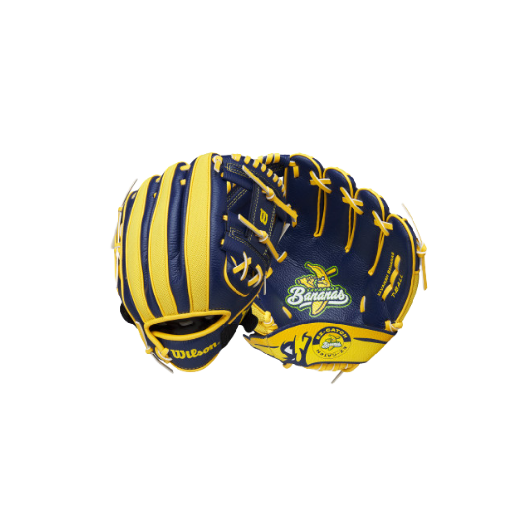 Wilson A200 EZ Catch T-Ball Glove (Yellow/Navy) 10''