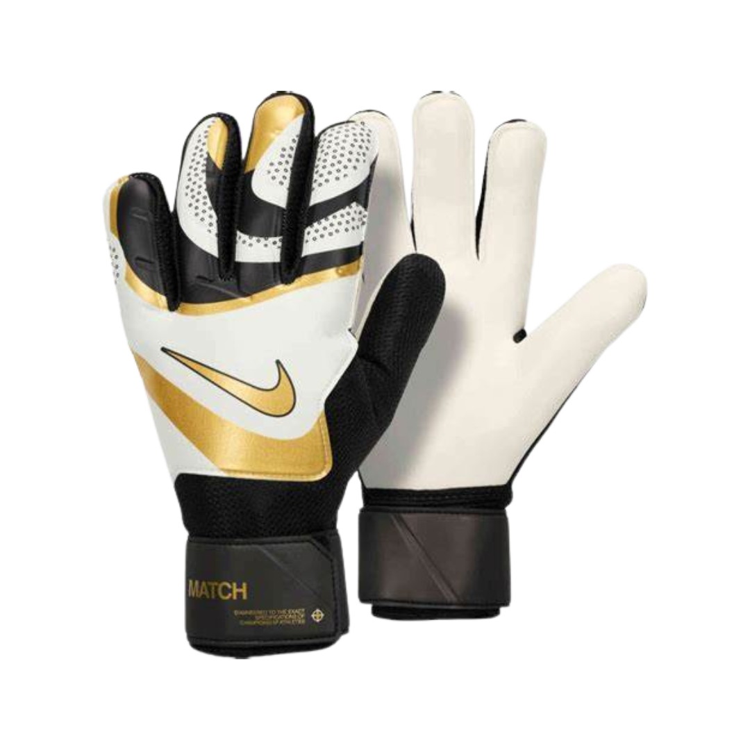 Nike Adult Match Goalie Gloves (Black/White/Gold)