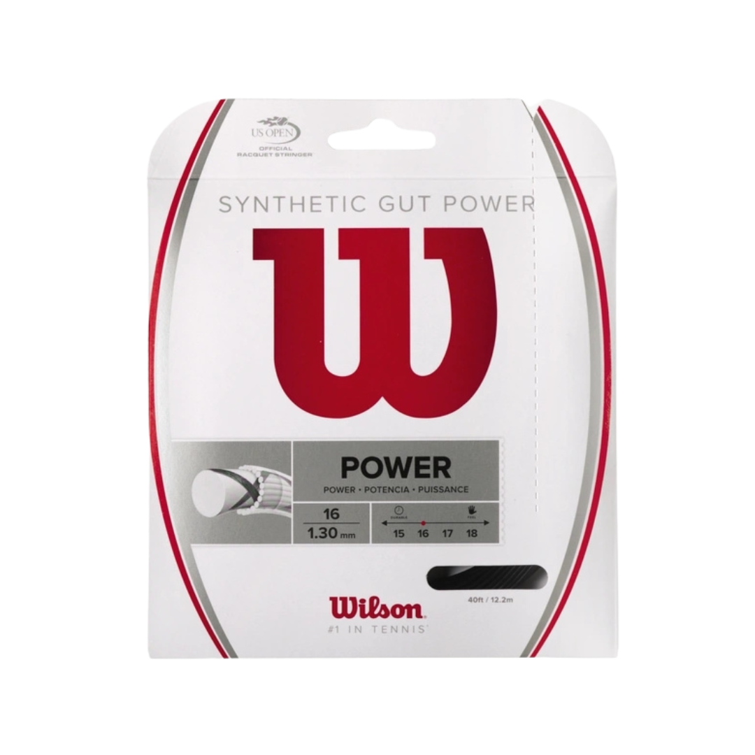 Wilson Synthetic Gut Power 16 Tennis String (Black)