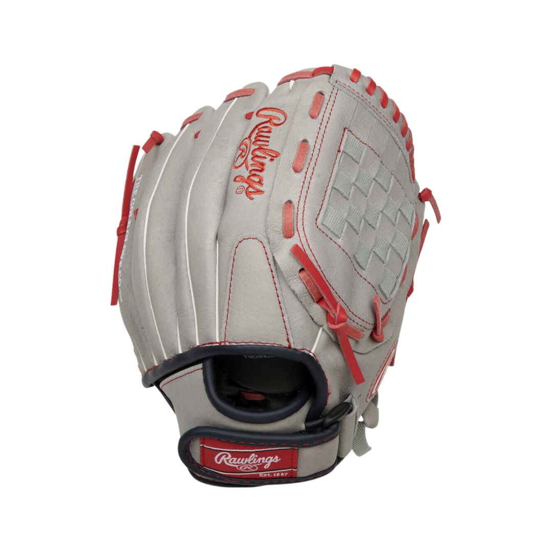 Image of Rawlings Sure Catch Mike Trout Glove Left Hand Thrower (Grey/Red) 11