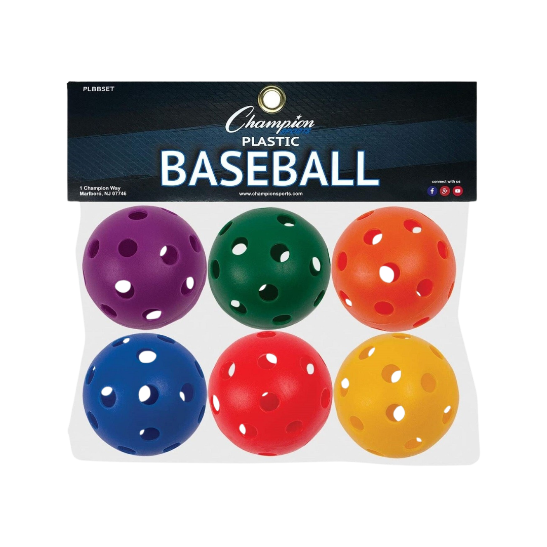 Champion Sports Colored Plastic Baseballs 6 pk