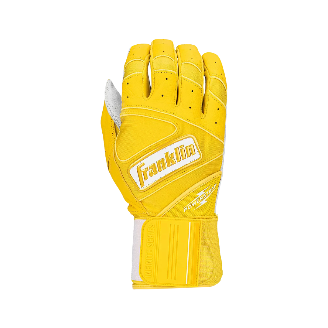 Image of Franklin Sports Infinite Hi-Lite Powerstrap Batting Gloves (Yellow) - Deportes Salvador Colom