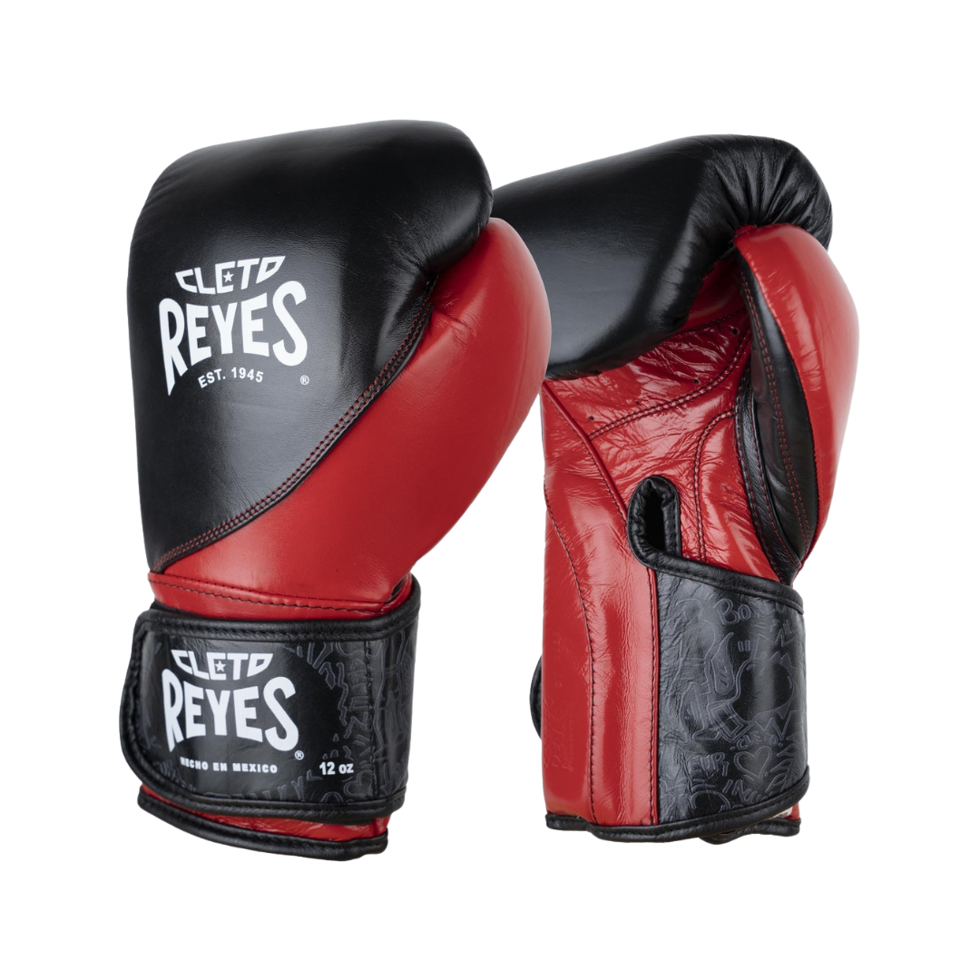 Cleto Reyes Leather Gloves Black/Red 8 oz - Deportes Salvador Colom