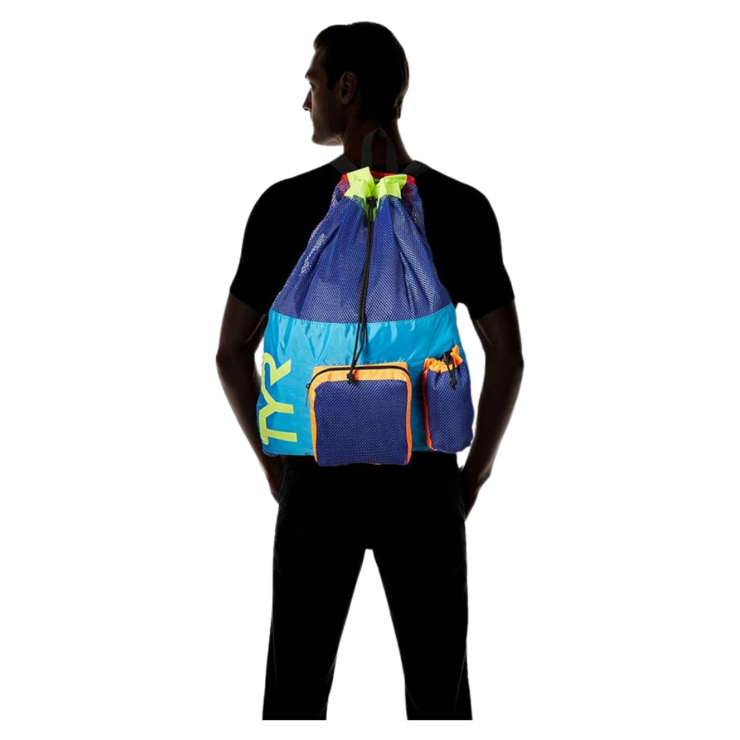TYR Mesh Mummy Backpack (Blue/Yellow) - Deportes Salvador Colom