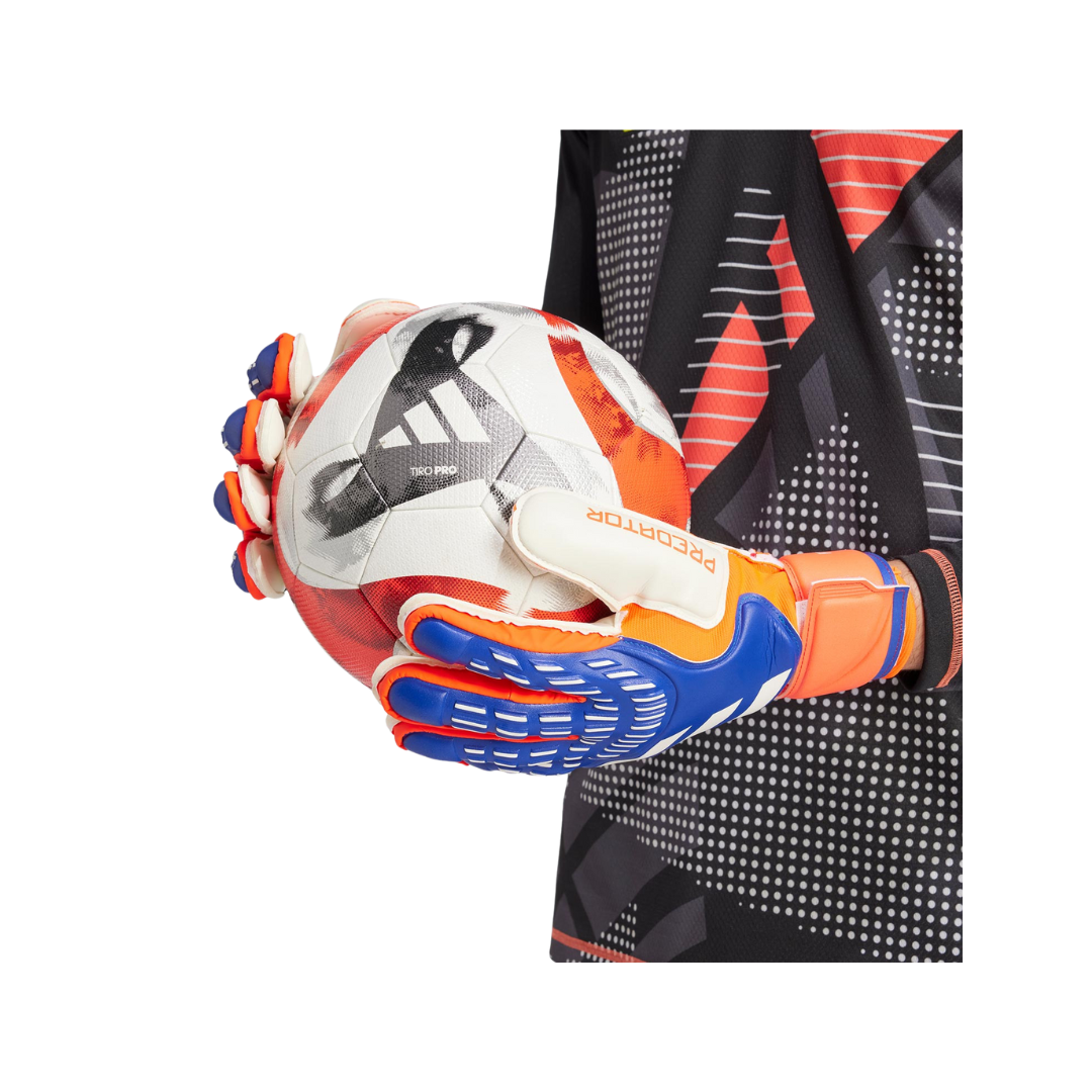 Image of Adidas Youth Predator Goalie Gloves Fingersave (Royal/Orange) - Deportes Salvador Colom