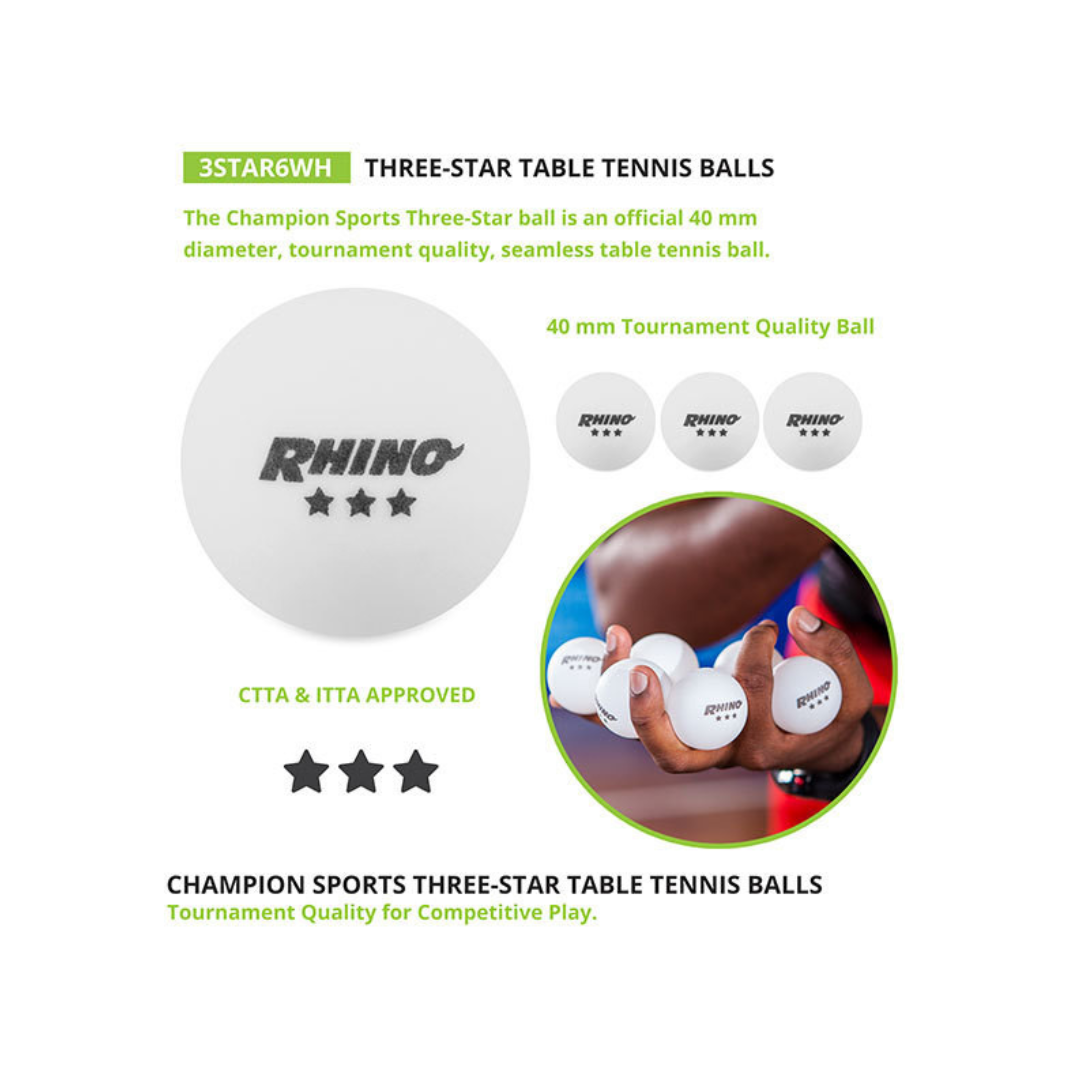 Image of Champion Sports 3 Star Table Tennis Balls 6 pk - Deportes Salvador Colom