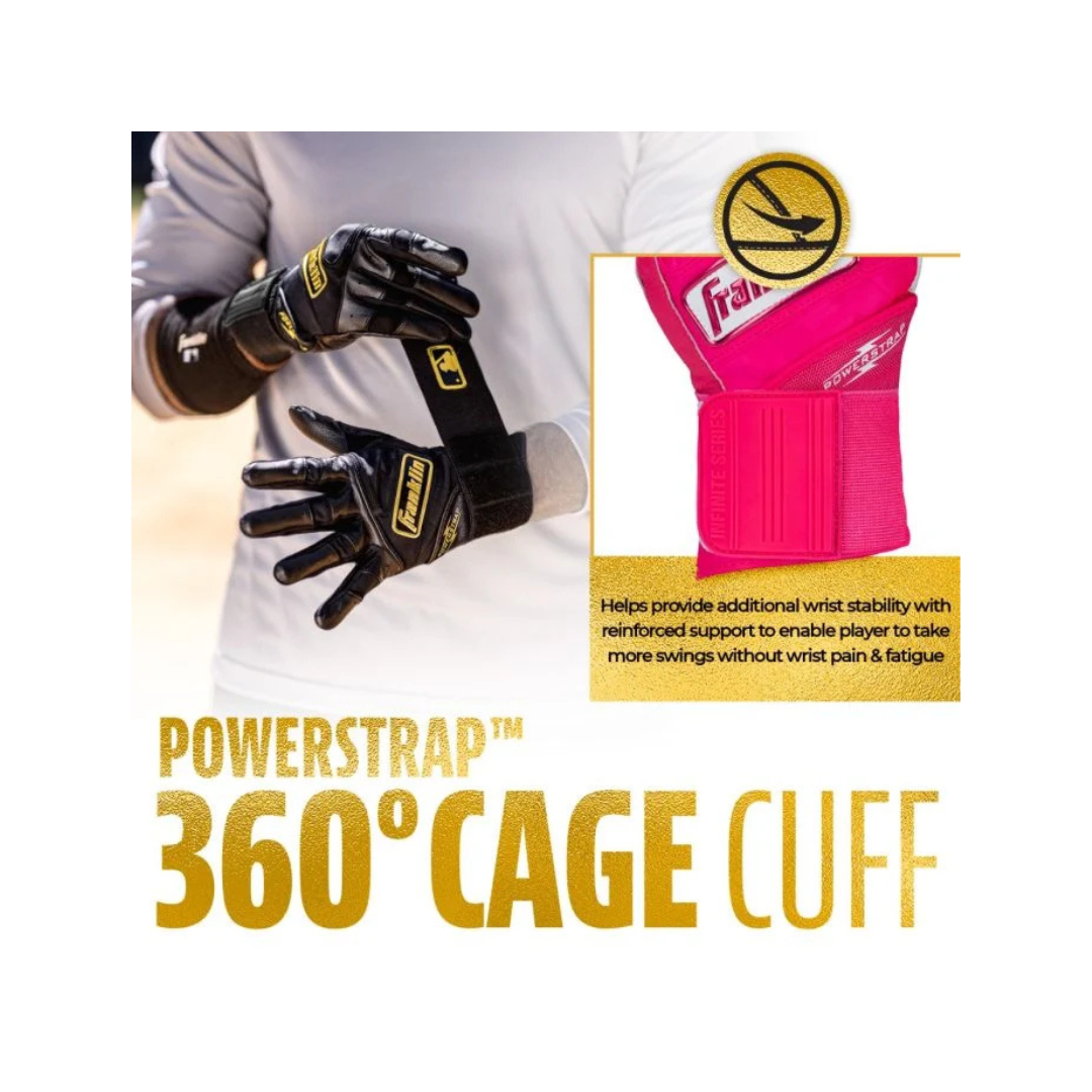 Franklin Sports Infinite Hi-Lite Powerstrap Batting Gloves (Pink) - Deportes Salvador Colom