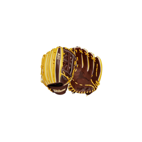 Wilson Juan Soto A2K JS22 GM 12.75” Outfield Baseball Glove (Yellow/Brown) - Deportes Salvador Colom