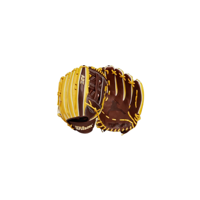 Wilson Juan Soto A2K JS22 GM 12.75” Outfield Baseball Glove (Yellow/Brown) - Deportes Salvador Colom