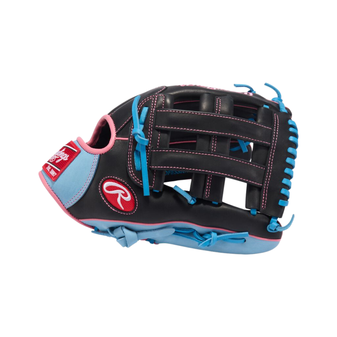 Image of Rawlings R9 Series Left Hand Thrower Glove 12.75'' (Black/CB/Pink)