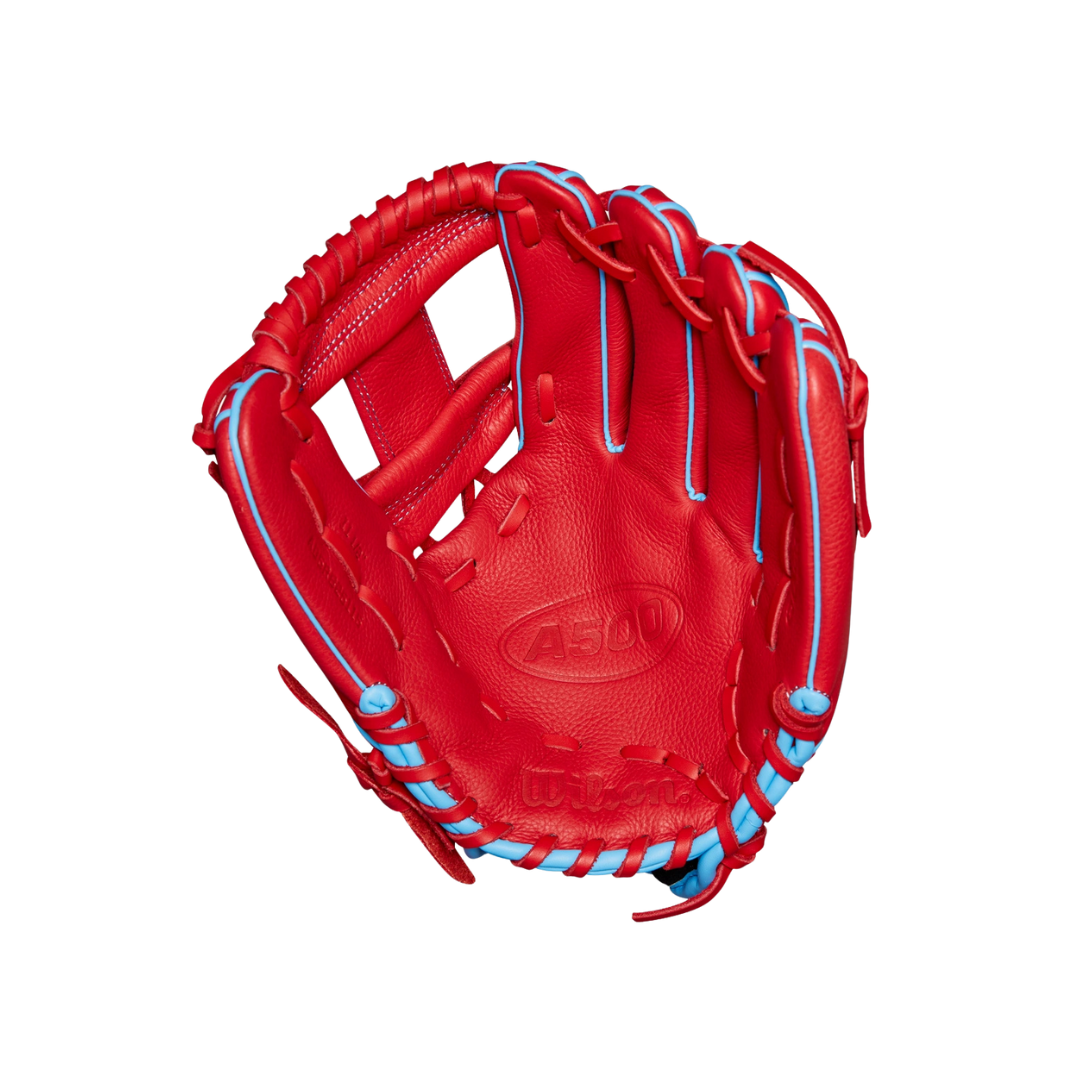 Wilson A500 Left Hand Thrower Glove 11.5'' (Red/Columbia Blue)