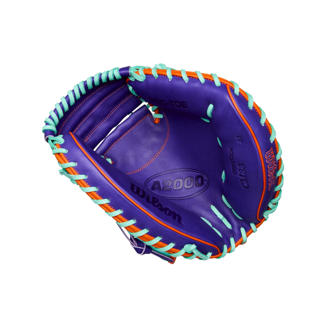 Image of Wilson A2000 CM33 Catcher's Mitt 33'' (Teal/Purple)