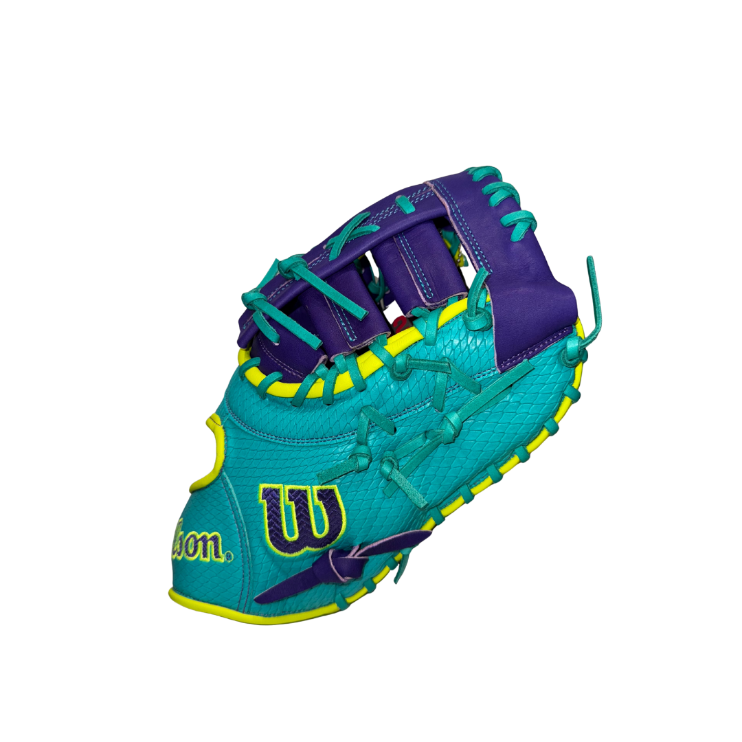 Image of Wilson A2000 1612 First Base Mitt 12'' (Teal/Purple)