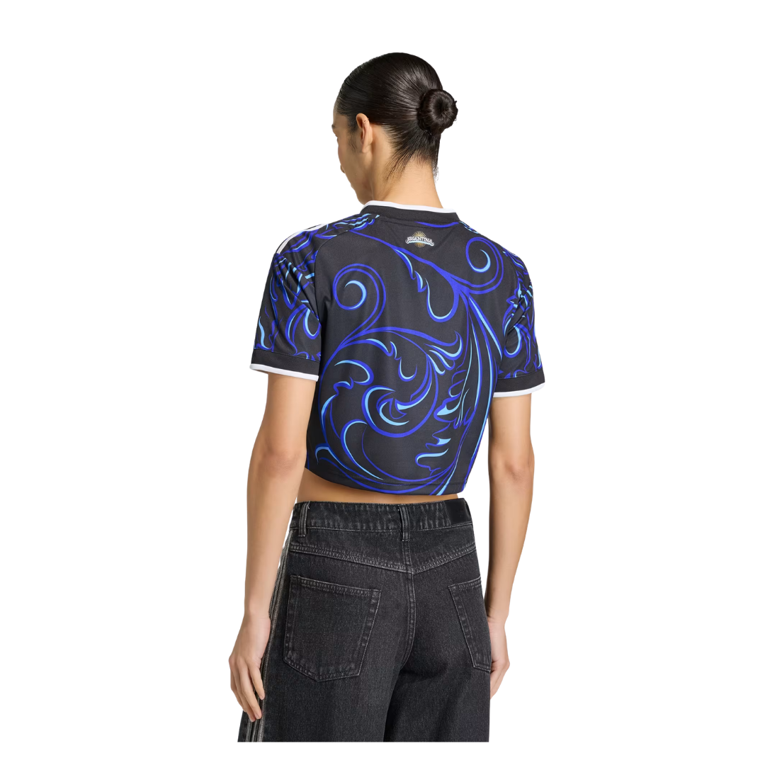 Adidas Woman's Argentina '26 Away Cropped Jersey (Black/Blue)