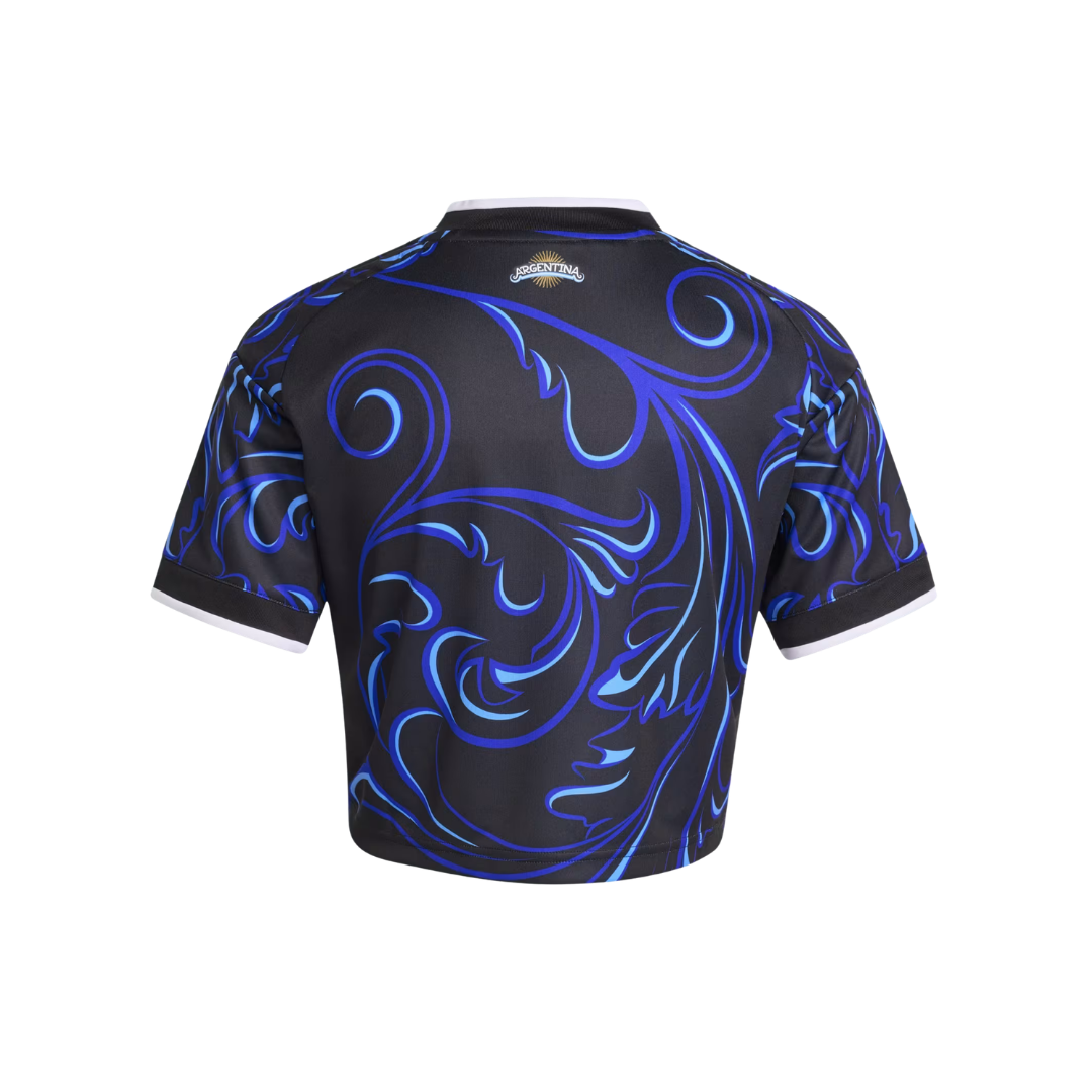 Image of Adidas Woman's Argentina '26 Away Cropped Jersey (Black/Blue)