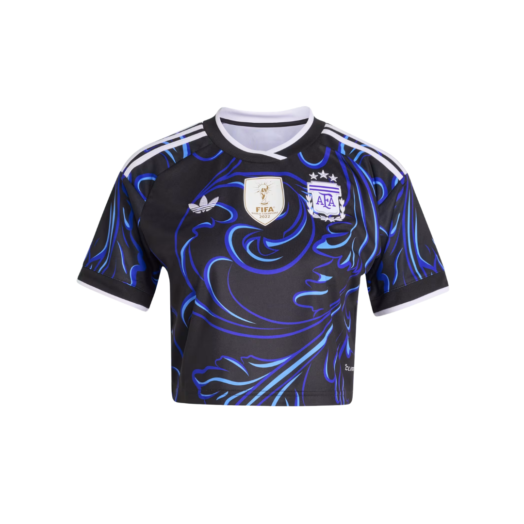 Adidas Woman's Argentina '26 Away Cropped Jersey (Black/Blue)