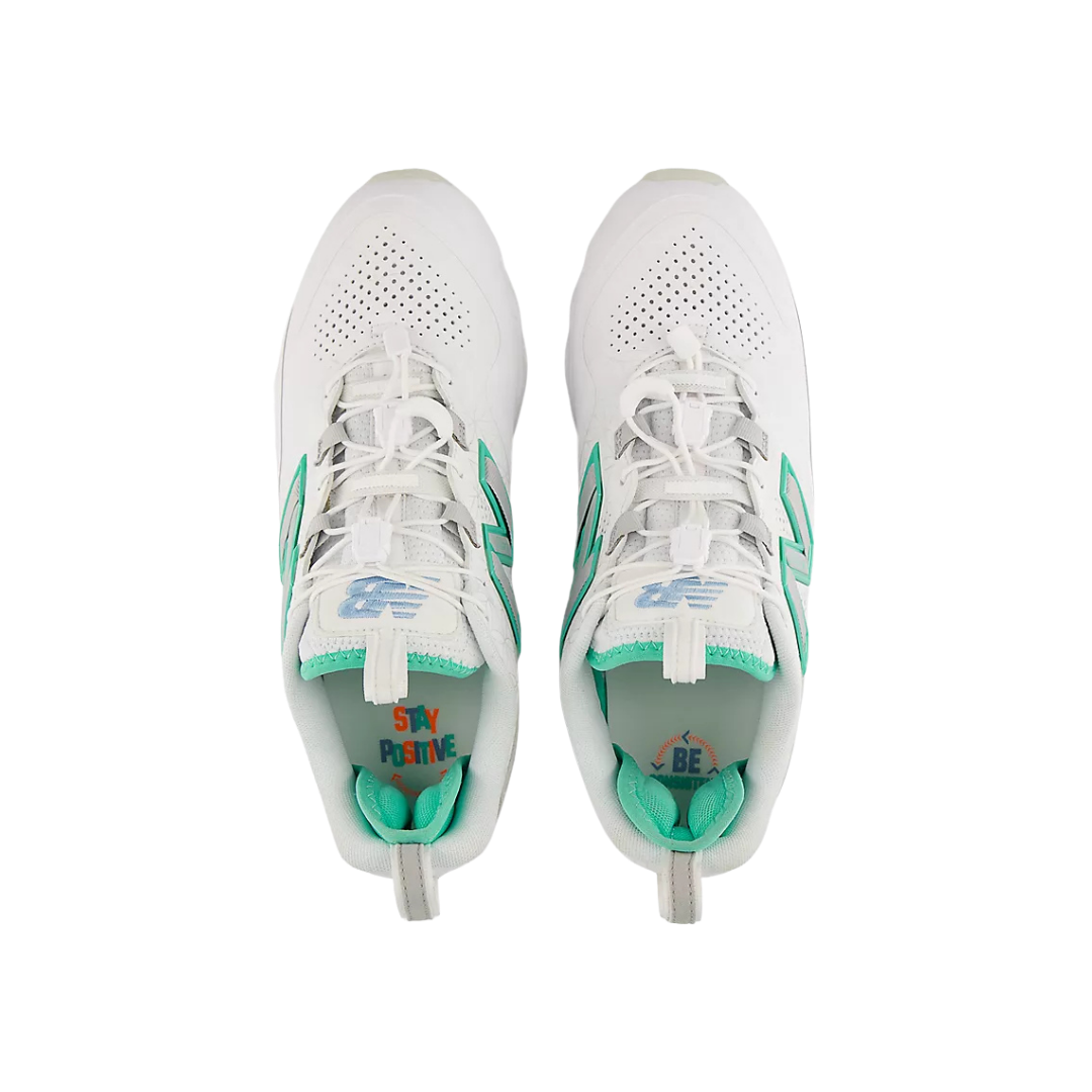 Image of New Balance Adults FuelCell Lindor 3 Off-Field Turf (White/ Teal)