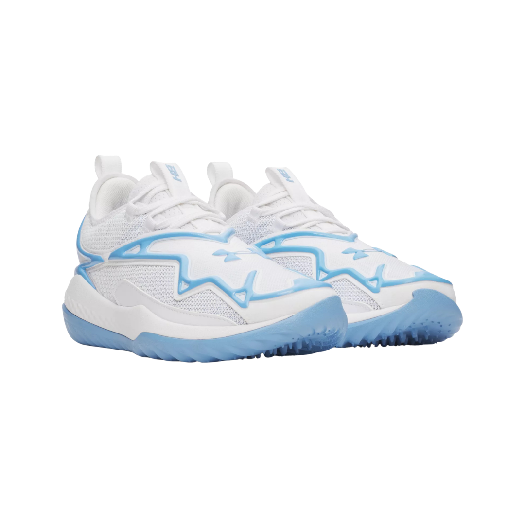 Under Armour Adults Harper 11 Pro Turf (White/ Light Blue)