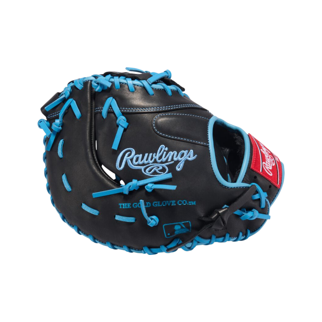 Rawlings R9 Series First Base Mitt Left Hand Thrower 13'' (Black/Columbia Blue)
