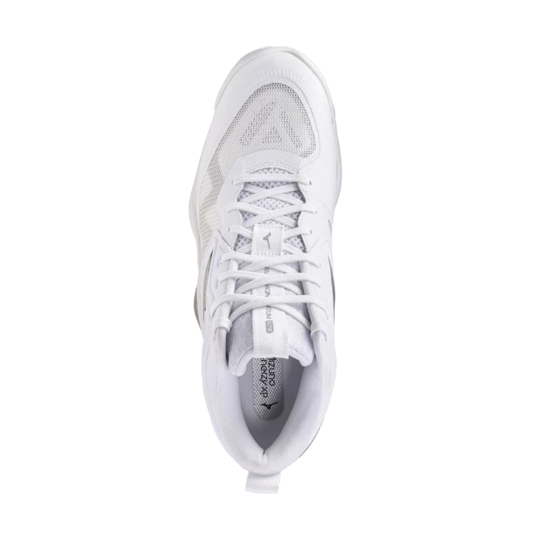 Image of Mizuno Unisex Wave Momentum 4 Elite MID (White/ Silve)