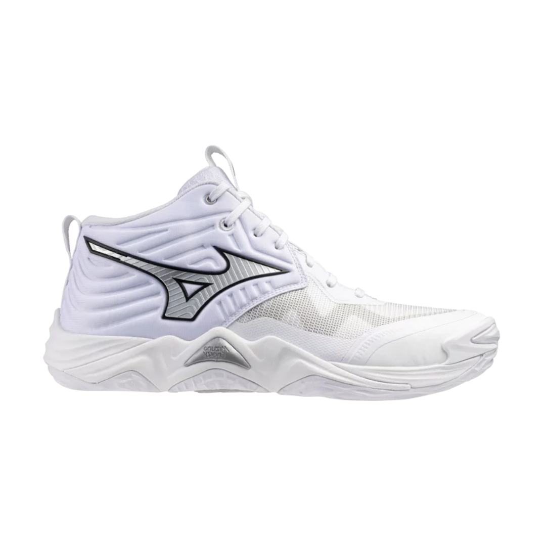Mizuno Unisex Wave Momentum 4 Elite MID (White/ Silve)