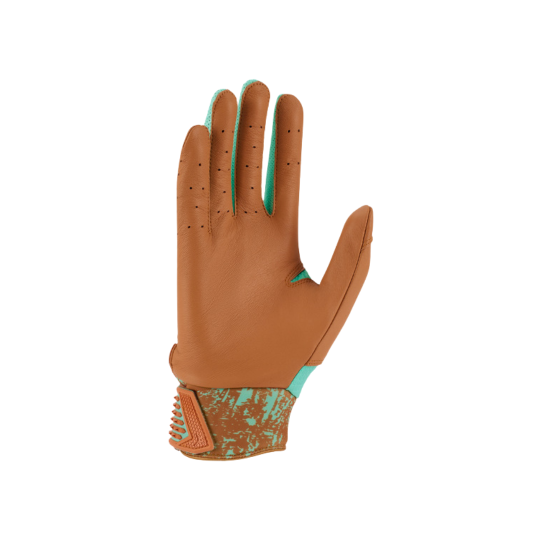 Image of Nike Adults Jordan Fly Elite Batting Gloves (Mint/Brown)