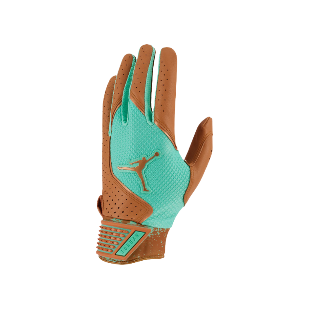 Image of Nike Adults Jordan Fly Elite Batting Gloves (Mint/Brown)