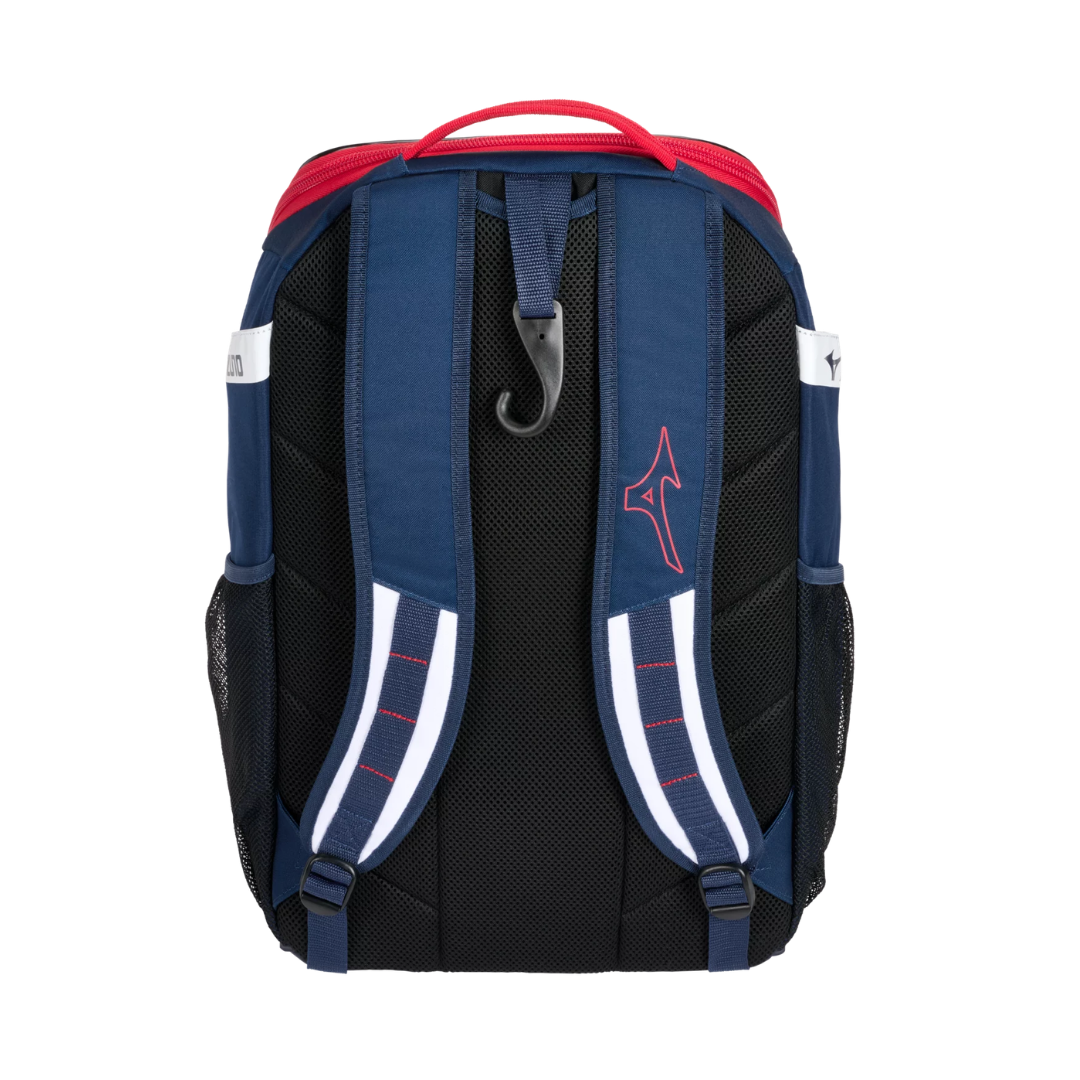 Image of Mizunos Organizer 26 Backpack (Navy/ Scarlet)