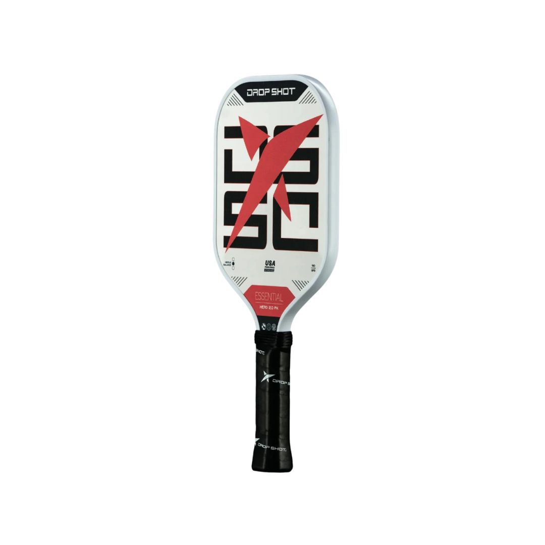 Image of Drop Shot Pickleball Paddle Hero 2.0 (White/Red)