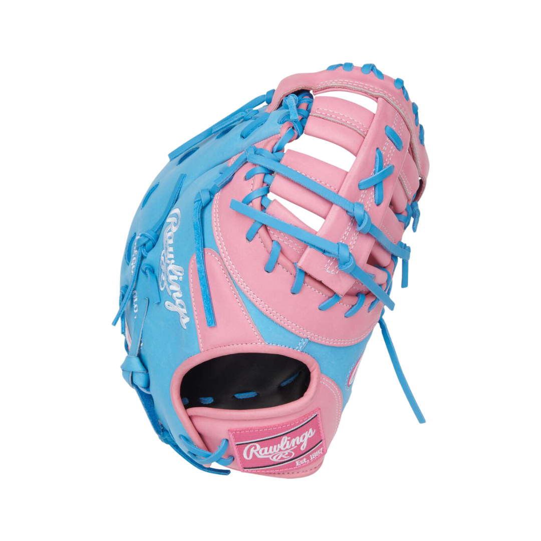 Rawlings HOH Left Hand Thrower First Base Mitt 12.25''(Columbia Blue/Pink)