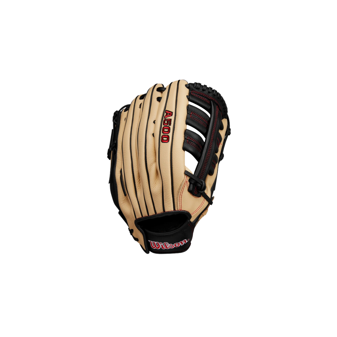 Wilson A500 Outfield Youth Glove 12.5" (Blonde/Black/Red) - Deportes Salvador Colom