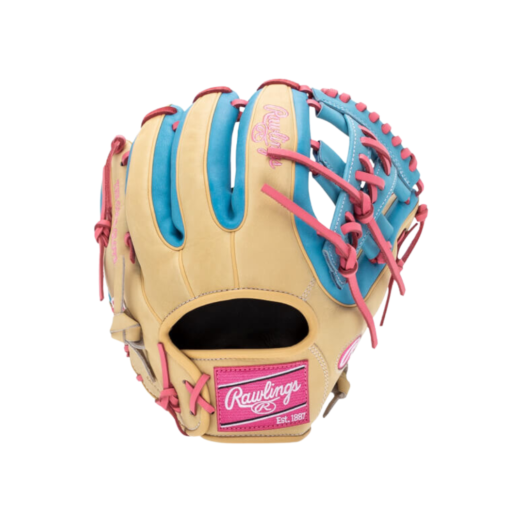 Image of Rawlings HOH Infield Glove (Blonde/Columbia Blue/Pink) 11.5