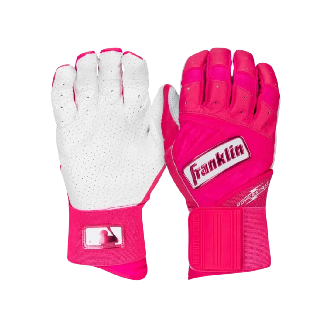 Image of Franklin Sports Infinite Hi-Lite Powerstrap Batting Gloves (Pink) - Deportes Salvador Colom