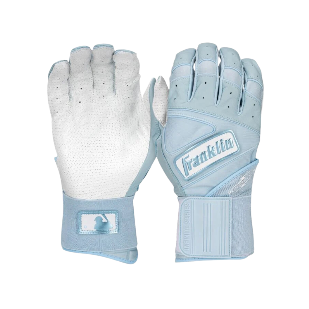 Image of Franklin Sports Infinite Hi-Lite Powerstrap Batting Gloves (Columbia Blue) - Deportes Salvador Colom