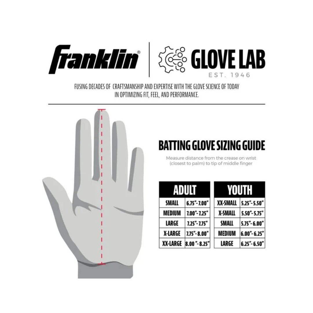 Image of Franklin Sports Infinite Hi-Lite Powerstrap Batting Gloves (Columbia Blue) - Deportes Salvador Colom