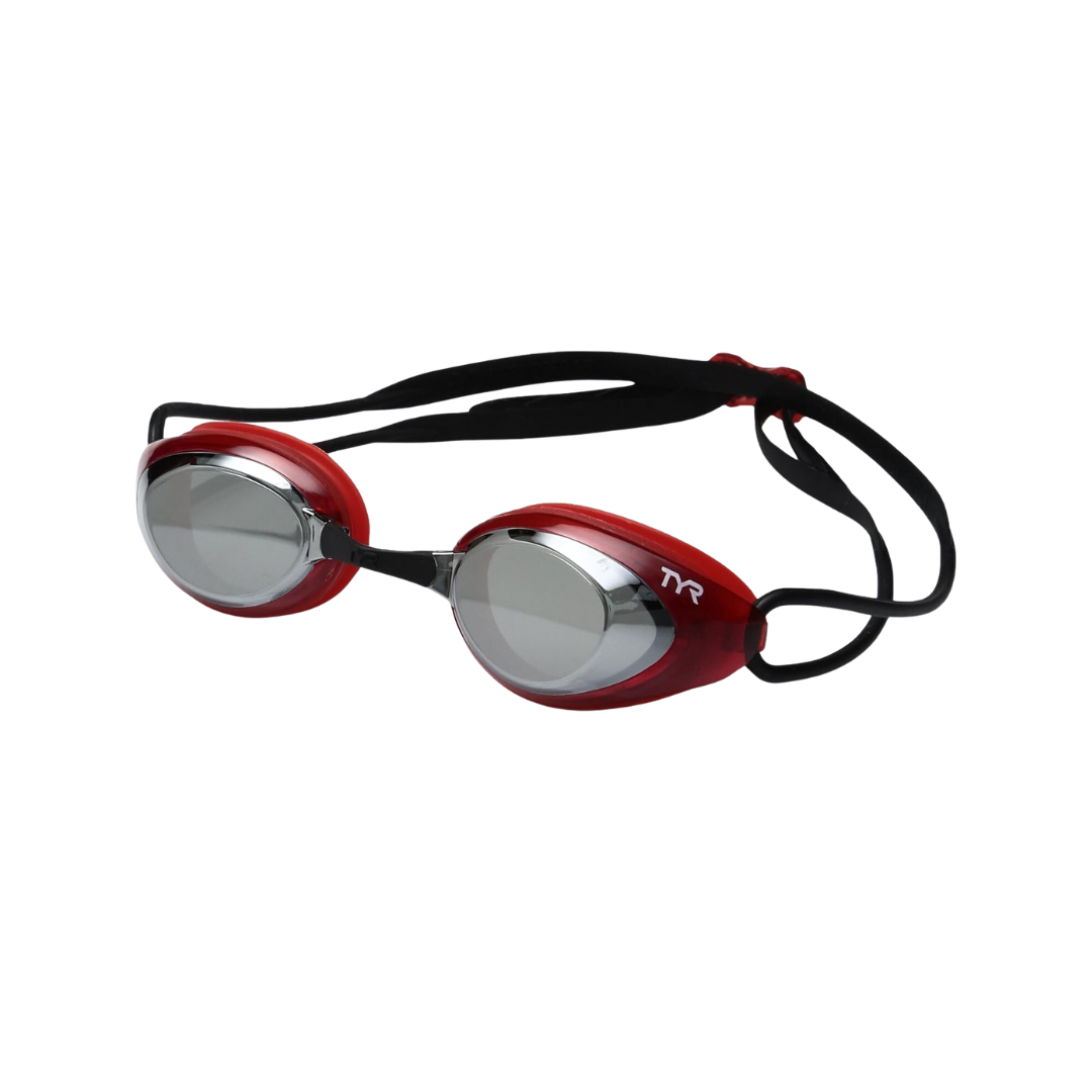 TYR Blackhawk Racing Mirrored Googles (Silver/Red Black) - Deportes Salvador Colom