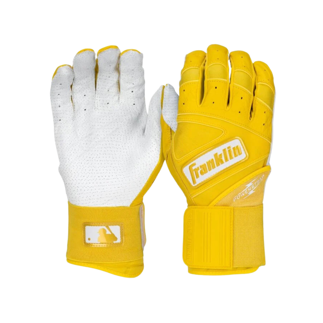 Image of Franklin Sports Infinite Hi-Lite Powerstrap Batting Gloves (Yellow) - Deportes Salvador Colom