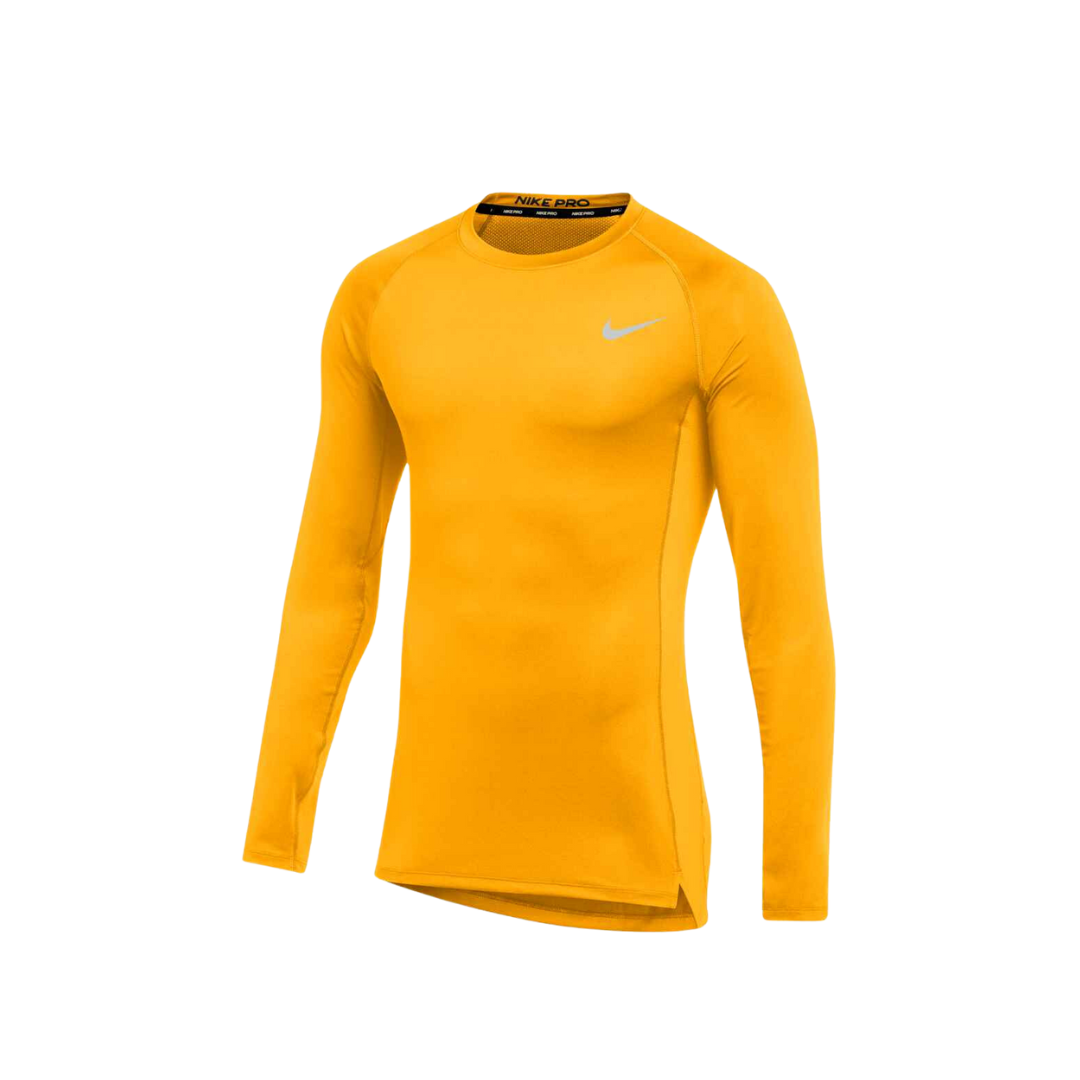 Image of Nike Dri-Fit Adult Compression LS Shirt (Yellow) - Deportes Salvador Colom
