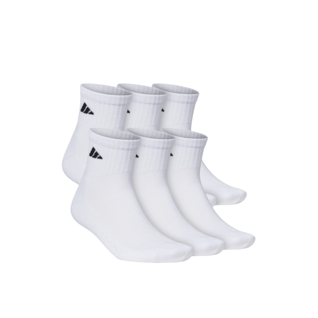 Adidas Men's Athletic Cushioned 6pk Quarter Socks White (10-12) - Deportes Salvador Colom