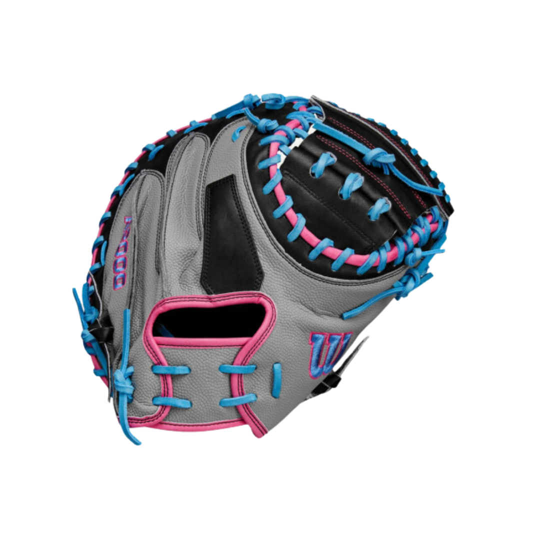 Wilson A2000 M23 Catcher’s Mitt (Grey/Pink/Columbia Blue) 33.5'' - Deportes Salvador Colom