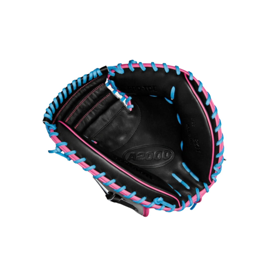 Wilson A2000 M23 Catcher’s Mitt (Grey/Pink/Columbia Blue) 33.5'' - Deportes Salvador Colom