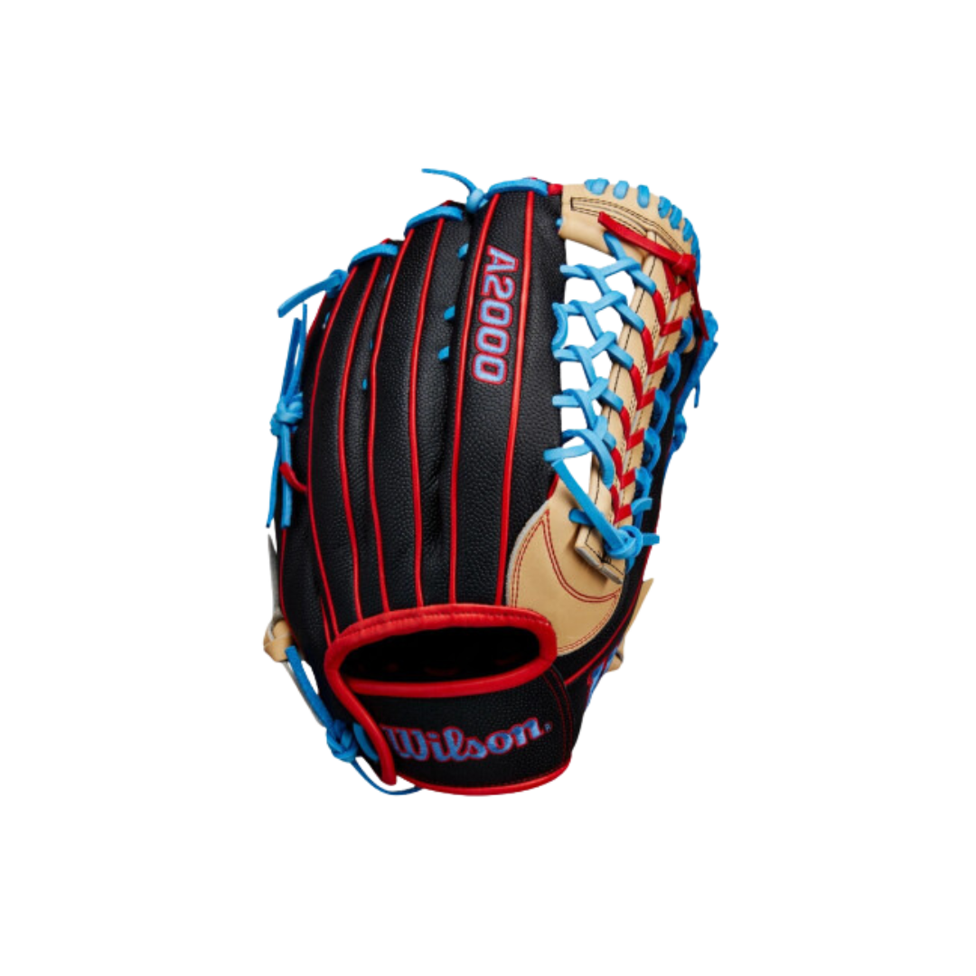 Image of Wilson A2000 PF92 OF Glove Left Hand Thrower (Black/Camel/Blue) 12.25'' - Deportes Salvador Colom