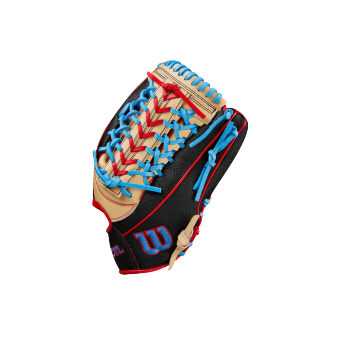 Image of Wilson A2000 PF92 OF Glove Left Hand Thrower (Black/Camel/Blue) 12.25'' - Deportes Salvador Colom